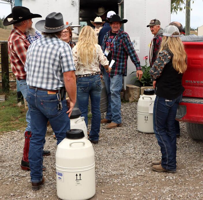 Part of the event was the purchase of semen for the spring breeding season. Several popular new bulls, Giver and Point Wish were first available.