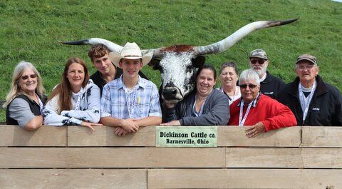 Every guest (nearly) was photographed with the ranch steer. This is the famous Colton Courtney New York family.