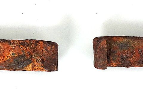 eiserne, handgeschmiedete Ortscheit-Beschläge