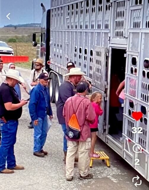 Attendees were loaded on Keith Whitehead's big cattle pot and moved to the cattle working area.