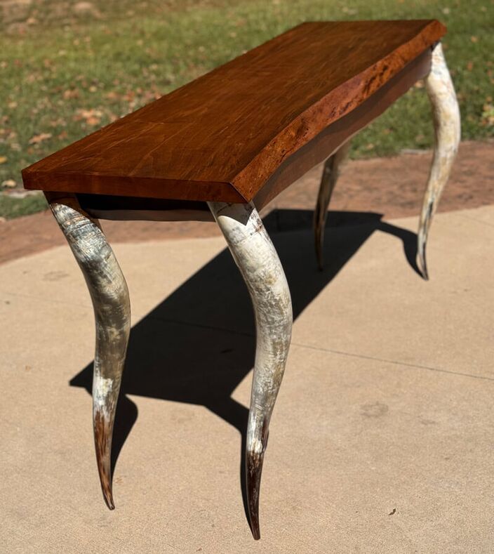 Wormy Maple Horn Sofa Table