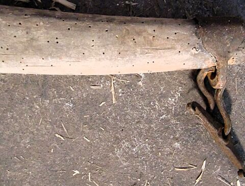 Ortscheitseite mit handgeschmiedetem Knebel für Stränge