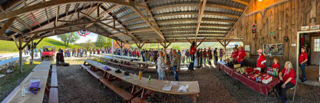 The food pavilion seemed to calm the natives down to a quiet lunch between procedure demonstrations.