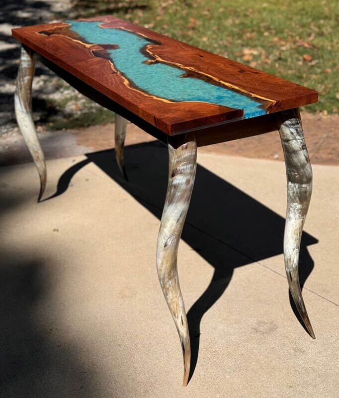 Texas Mesquite Longhorn River Sofa Table