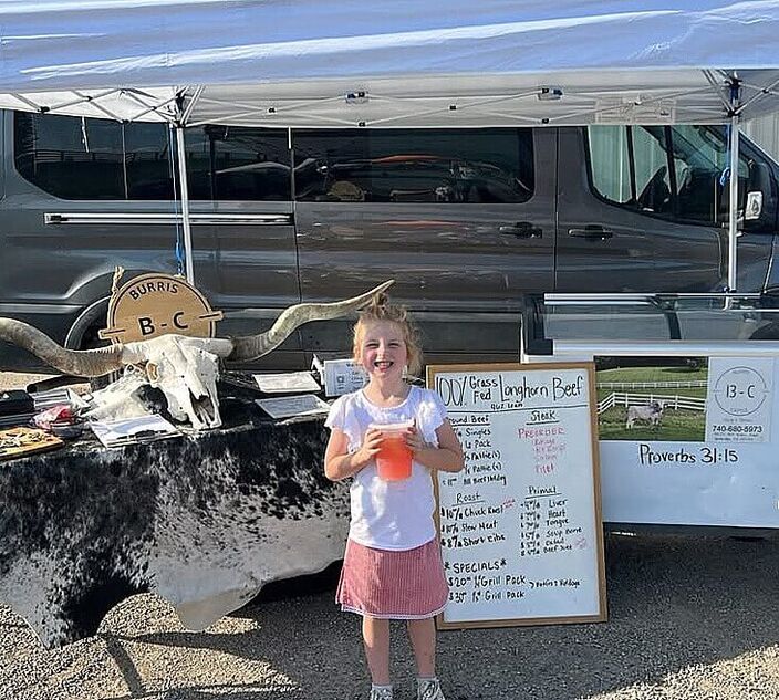 These are all good examples of large-scale marketing. But every size and scale matters. Take the family-owned Burris Cattle Co in Cambridge, Ohio. It holds a private “rancher’s market” of Texas Longhorn beef every Saturday during the summer.